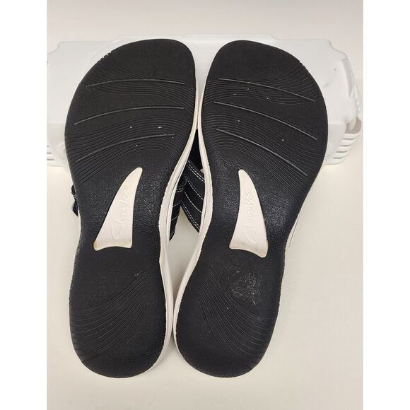CLARKS Cloudsteppers Breeze Sea Sandal Flip Flops Thong Black SIZE 11M - Picture 7 of 9